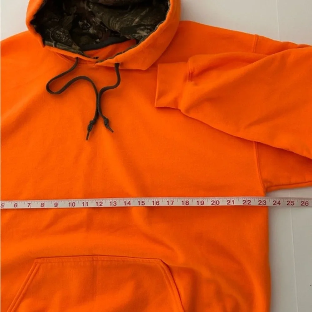Mossy Oak Bright Orange Long Sleeve Camo Lined Inside Hoodie Size‎ Large